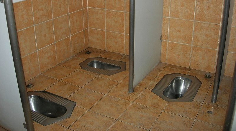 Chinese toilets in floor
