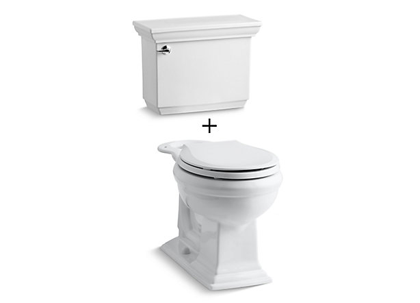 white two piece toilet
