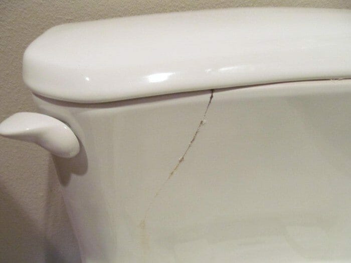Thin toilet tank crack