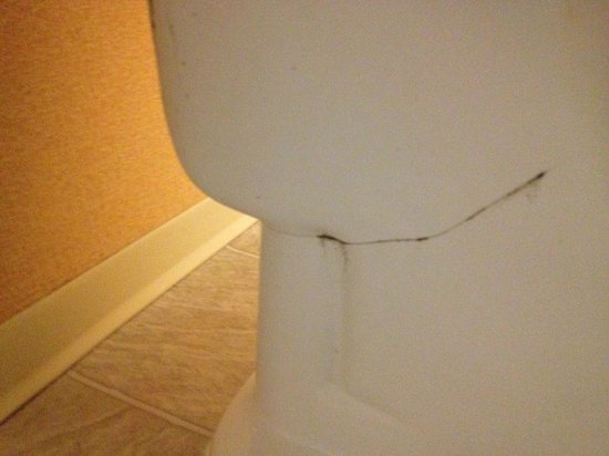 crack behind toilet